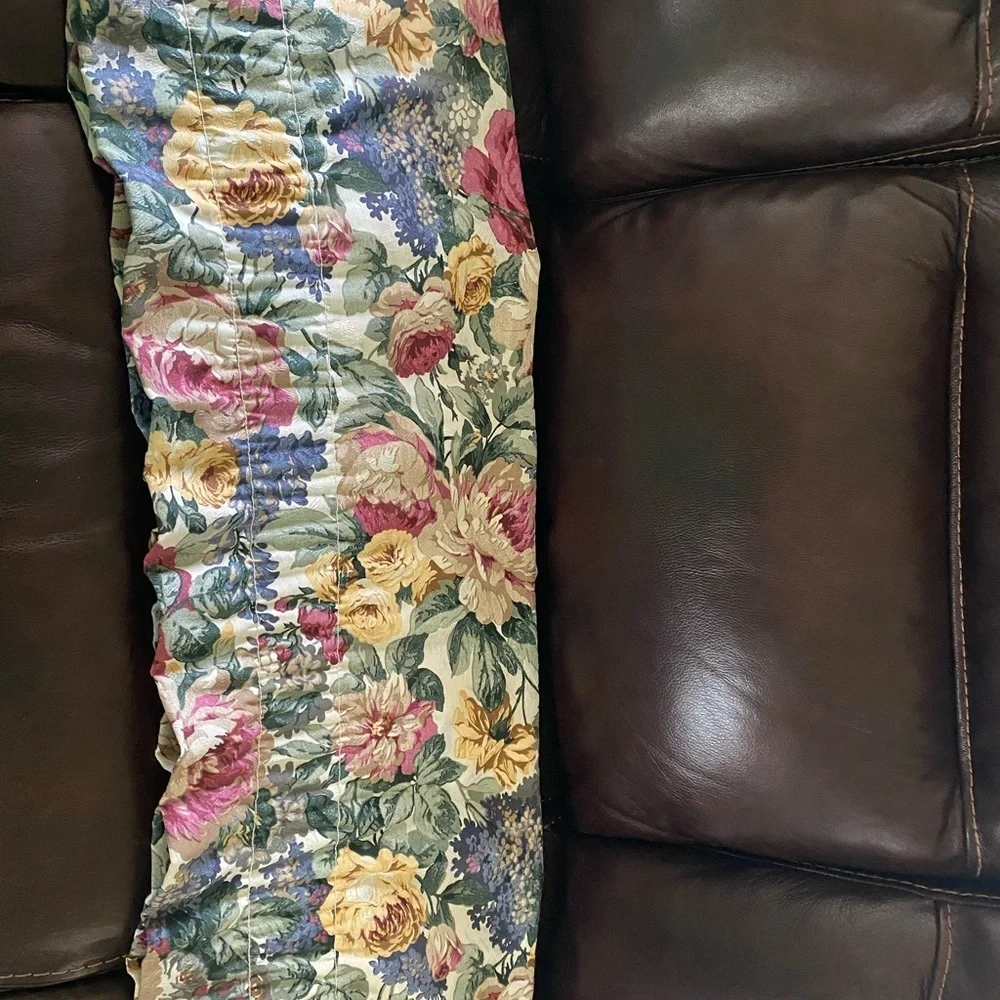 VTG Cannon English Country Floral USA Valance Rod Pocket Window Treatment 87x15